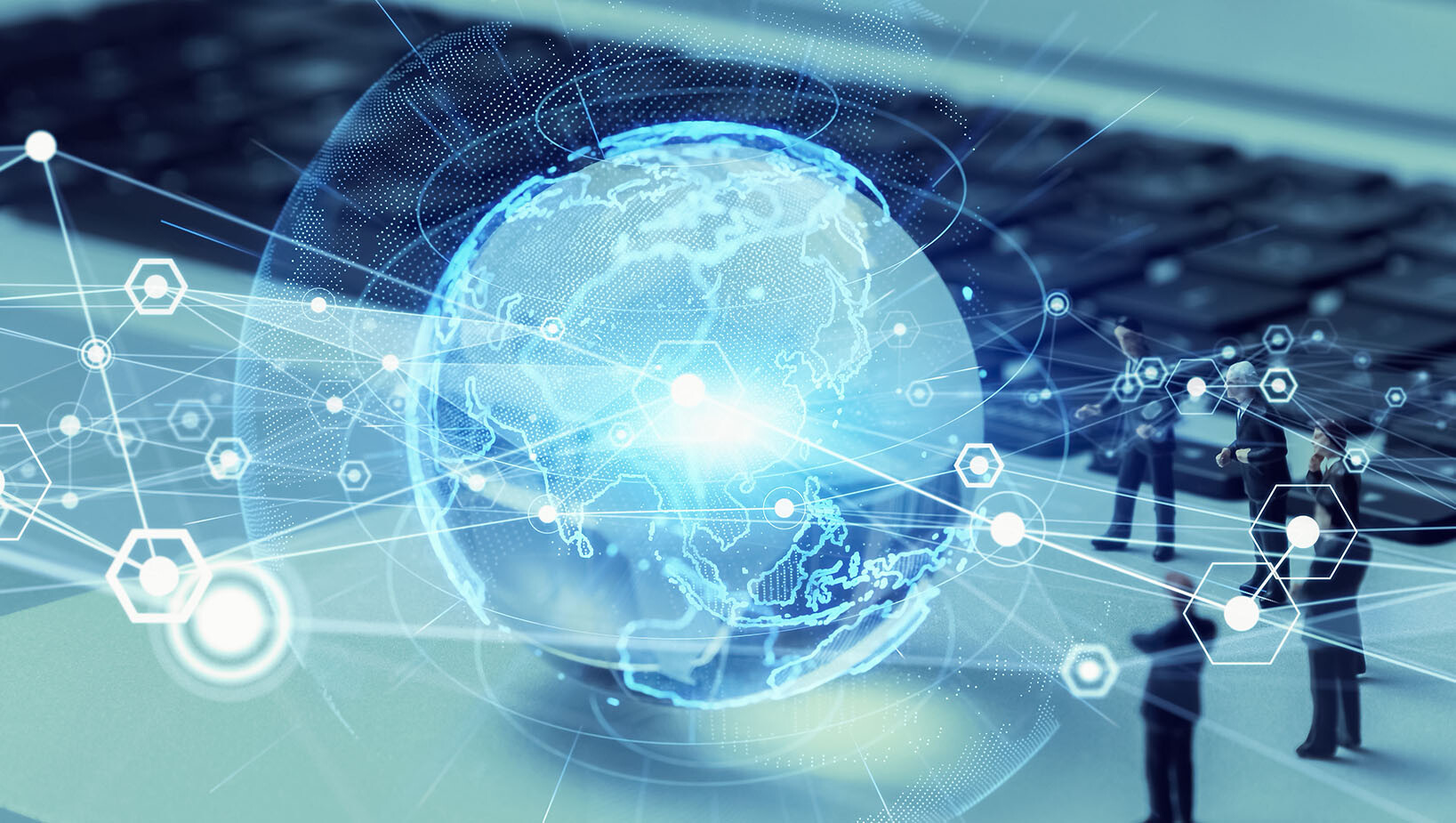 Grafika z kulą ziemską. 