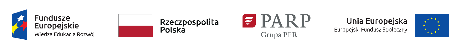 Fundusze Europejskie Wiedza Edukacja Rozwój, Rzeczpospolita Polska, PARP Grupa PFR, Unia Europejska Europejski Fundusz Społeczny