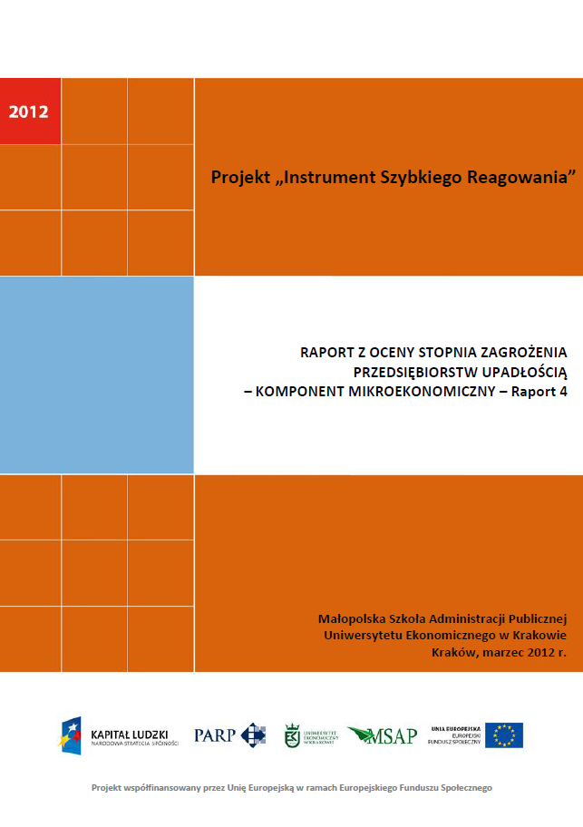 Komponent mikroekonomiczny - Ocena stopnia zagrożenia przedsiębiorstw upadłością - IV