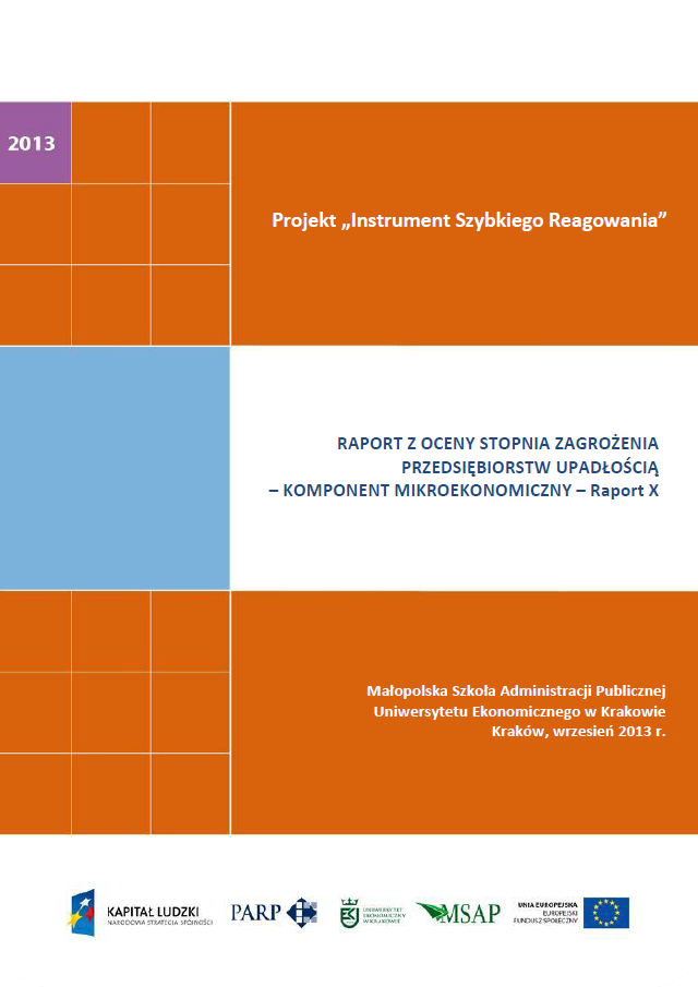 Komponent mikroekonomiczny - Ocena stopnia zagrożenia przedsiębiorstw upadłością - X