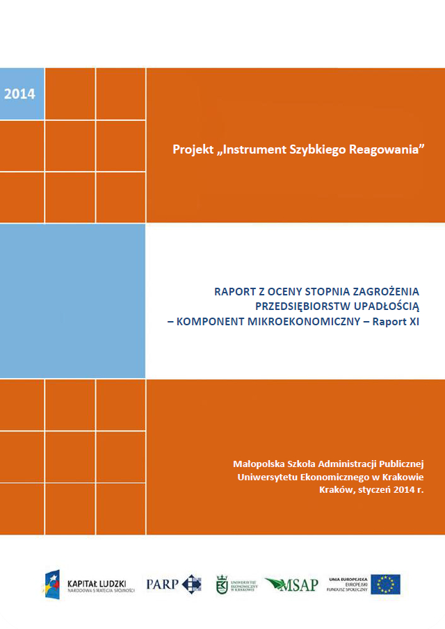 Komponent mikroekonomiczny - Ocena stopnia zagrożenia przedsiębiorstw upadłością - XI