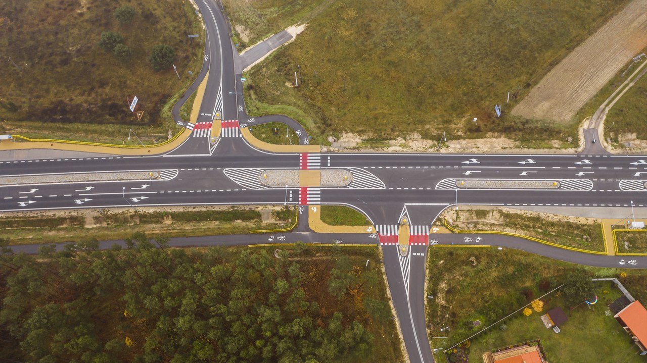 Widok na drogę z lotu ptaka