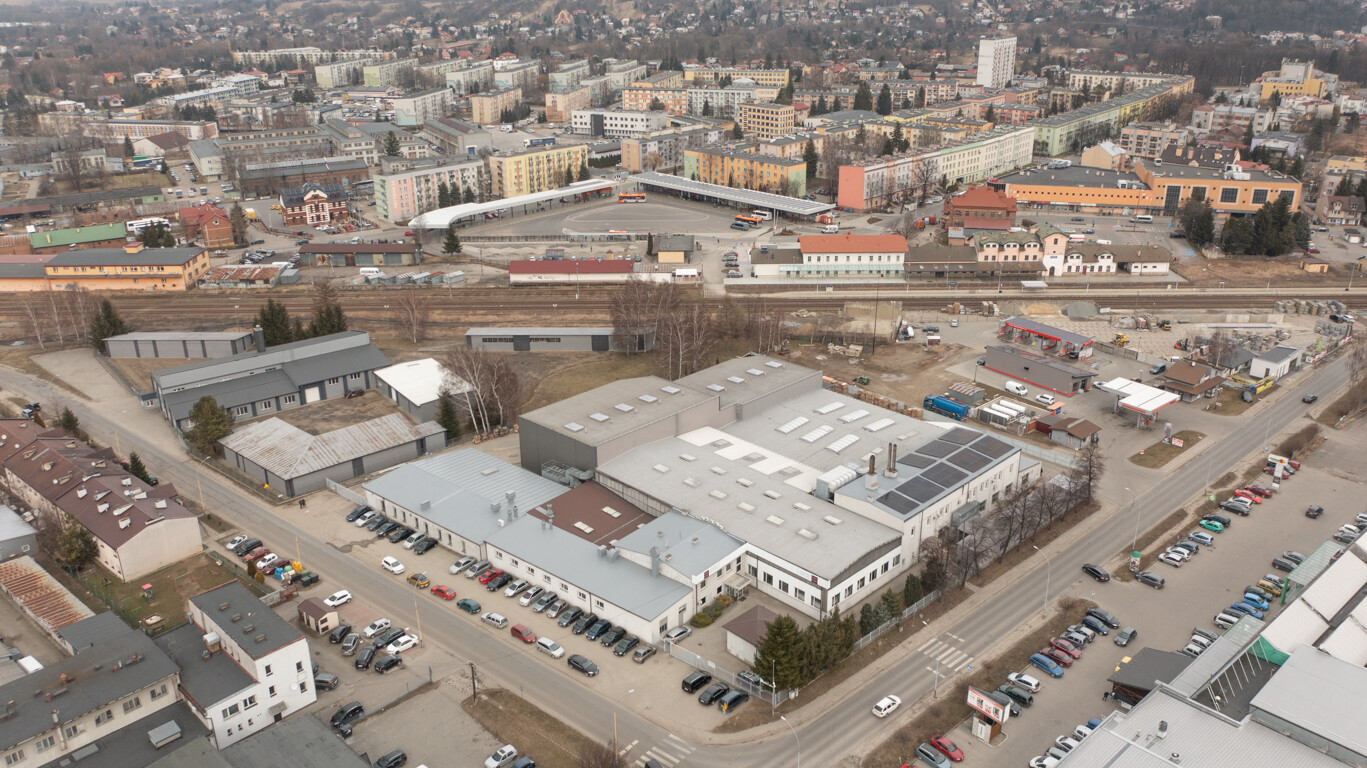 widok fabryki z lotu ptaka 